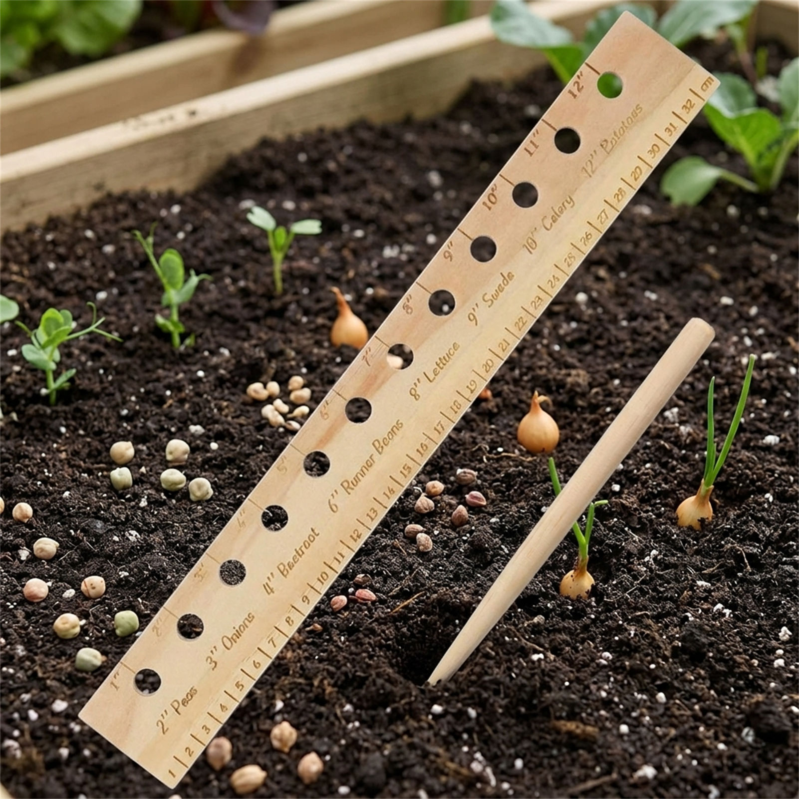 정원 가꾸기 초보자를 위한 단단한 나무 재배용 자, 종 - Gardening Tools Vegetables 리뷰 및 가격