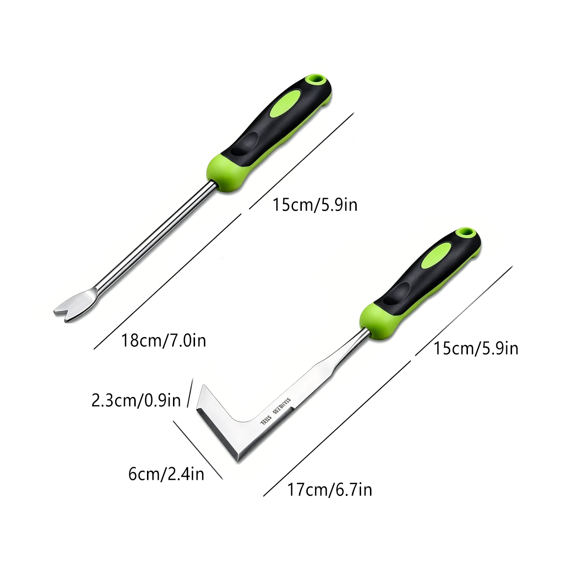 2피스 세트 스테인레스 스틸 제초 도구 V자형 및 L자 - Gardening Tools Target 리뷰 및 가격